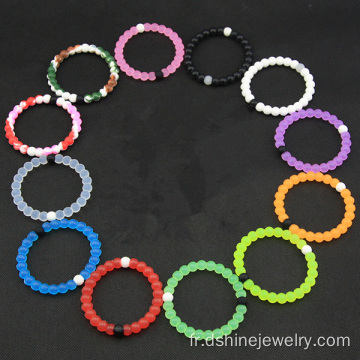 Haut multicolore drôle extensibles Silicone petite perle Bracelet